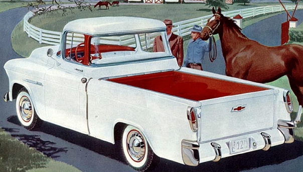 A 1955 Chevrolet Cameo Carrier